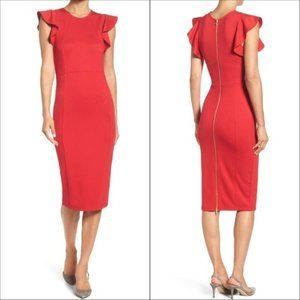 Bodycon Felicity and Coco Capriana Ruffle Sheath Red Holiday Dress